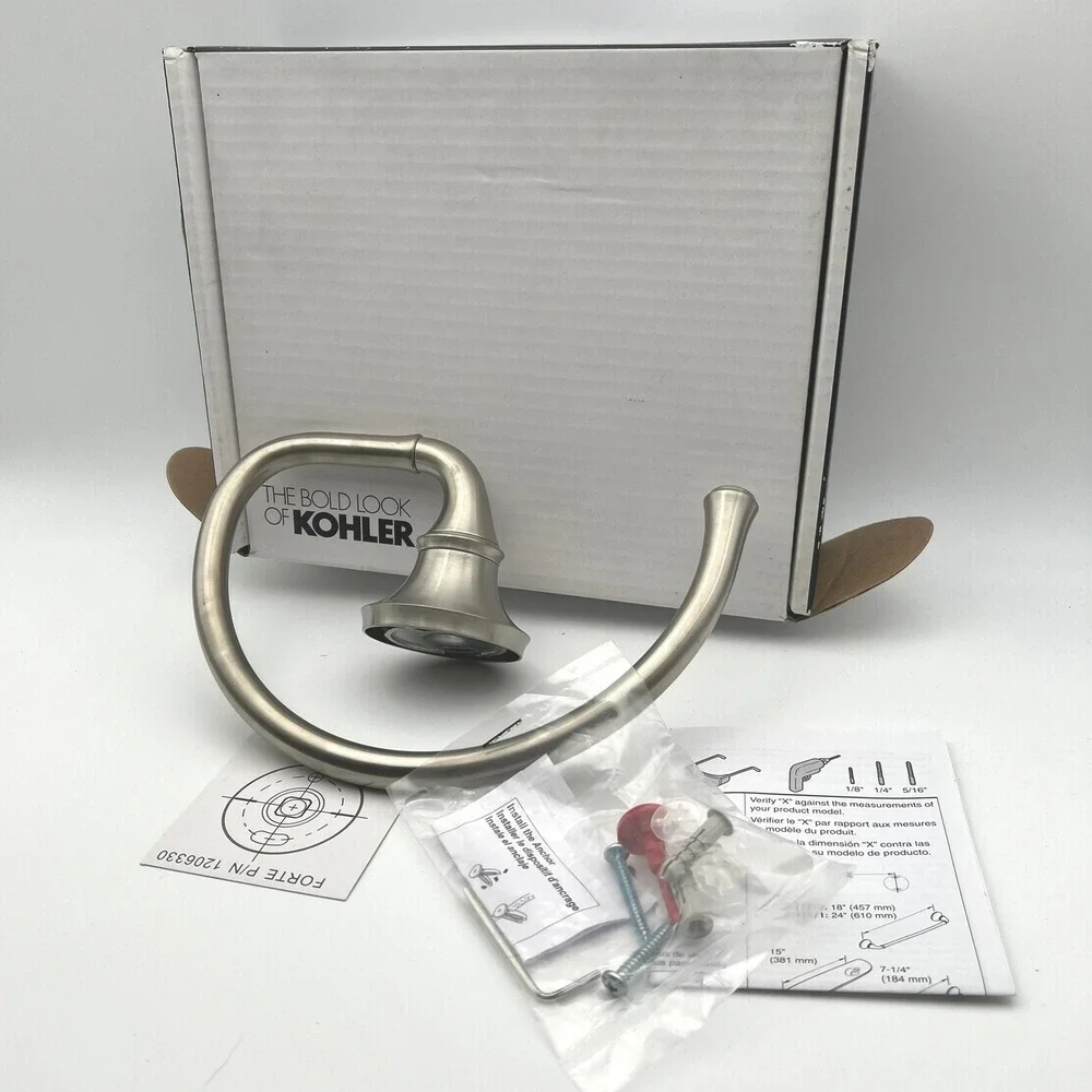 Kohler K-11277-BN Forte Traditional Towel Ring Vibrant Brushed Nickel New in Box